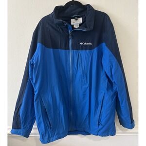 Columbia‎ Mens Large Blue Navy Royal Interchange Zip-Up Jacket — No Hood